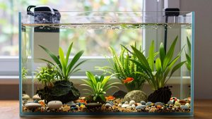 Houseplants in Fish Tanks: Pothos, Peace Lily and Lucky Bamboo